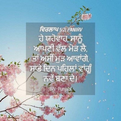 Picture 04 - ਵਿਰਲਾਪ 5:21 PANIRV - ਹੇ ਯਹੋਵਾਹ, ਸਾਨੂੰ - Bible Verse Picture