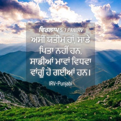 Picture 04 - ਵਿਰਲਾਪ 5:3 PANIRV - ਅਸੀਂ ਯਤੀਮ ਹਾਂ, ਸਾਡੇ - Bible Verse Picture