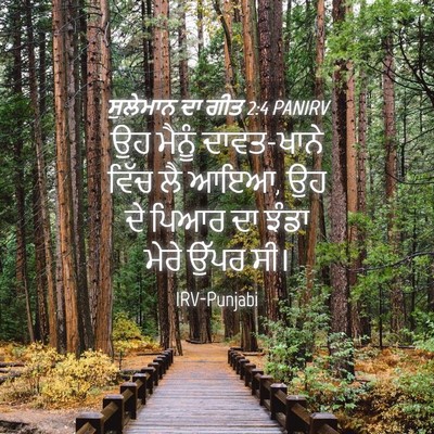 Picture 04 - ਸੁਲੇਮਾਨ ਦਾ ਗੀਤ 2:4 PANIRV - ਉਹ ਮੈਨੂੰ ਦਾਵਤ-ਖਾਨੇ - Bible Verse Picture