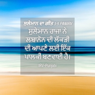 Picture 04 - ਸੁਲੇਮਾਨ ਦਾ ਗੀਤ 3:9 PANIRV - ਸੁਲੇਮਾਨ ਰਾਜਾ ਨੇ - Bible Verse Picture