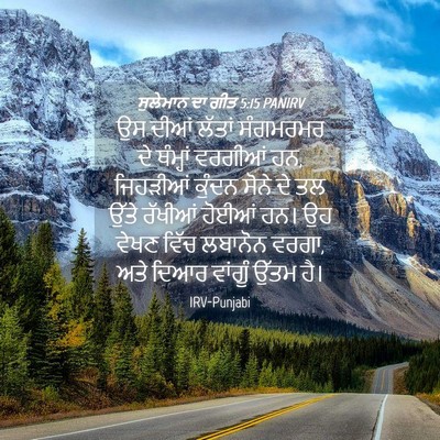Picture 04 - ਸੁਲੇਮਾਨ ਦਾ ਗੀਤ 5:15 PANIRV - ਉਸ ਦੀਆਂ ਲੱਤਾਂ - Bible Verse Picture