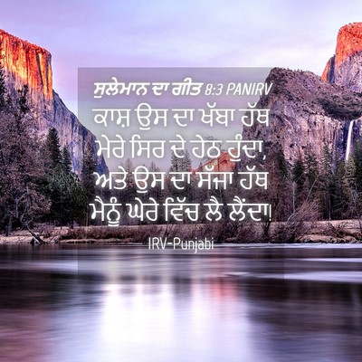 Picture 04 - ਸੁਲੇਮਾਨ ਦਾ ਗੀਤ 8:3 PANIRV - ਕਾਸ਼ ਉਸ ਦਾ ਖੱਬਾ ਹੱਥ - Bible Verse Picture