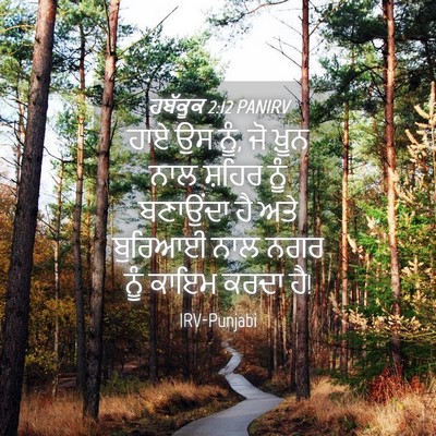 Picture 04 - ਹਬੱਕੂਕ 2:12 PANIRV - ਹਾਏ ਉਸ ਨੂੰ, ਜੋ ਖ਼ੂਨ - Bible Verse Picture