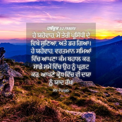 Picture 04 - ਹਬੱਕੂਕ 3:2 PANIRV - ਹੇ ਯਹੋਵਾਹ, ਮੈਂ ਤੇਰੀ - Bible Verse Picture