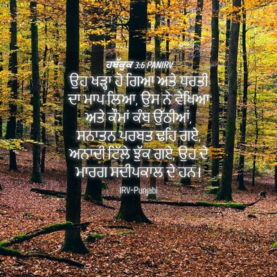 Picture 04 - ਹਬੱਕੂਕ 3:6 PANIRV - ਉਹ ਖੜ੍ਹਾ ਹੋ ਗਿਆ ਅਤੇ - Bible Verse Picture