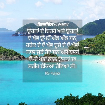 Picture 04 - ਹਿਜ਼ਕੀਏਲ 1:11 PANIRV - ਉਹਨਾਂ ਦੇ ਚਿਹਰੇ ਅਤੇ - Bible Verse Picture