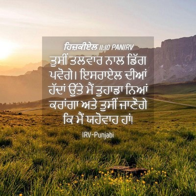 Picture 04 - ਹਿਜ਼ਕੀਏਲ 11:10 PANIRV - ਤੁਸੀਂ ਤਲਵਾਰ ਨਾਲ - Bible Verse Picture