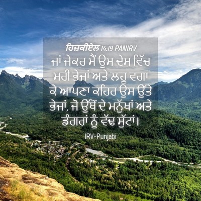 Picture 04 - ਹਿਜ਼ਕੀਏਲ 14:19 PANIRV - ਜਾਂ ਜੇਕਰ ਮੈਂ ਉਸ ਦੇਸ - Bible Verse Picture