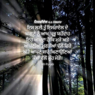 Picture 04 - ਹਿਜ਼ਕੀਏਲ 14:6 PANIRV - ਇਸ ਲਈ ਤੂੰ ਇਸਰਾਏਲ ਦੇ - Bible Verse Picture