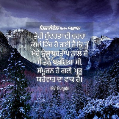 Picture 04 - ਹਿਜ਼ਕੀਏਲ 16:14 PANIRV - ਤੇਰੀ ਸੁੰਦਰਤਾ ਦੀ - Bible Verse Picture