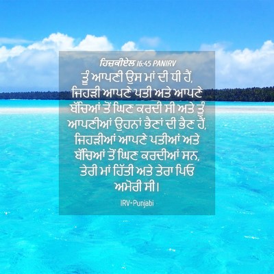 Picture 04 - ਹਿਜ਼ਕੀਏਲ 16:45 PANIRV - ਤੂੰ ਆਪਣੀ ਉਸ ਮਾਂ ਦੀ - Bible Verse Picture