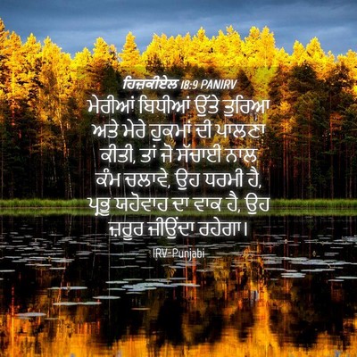 Picture 04 - ਹਿਜ਼ਕੀਏਲ 18:9 PANIRV - ਮੇਰੀਆਂ ਬਿਧੀਆਂ - Bible Verse Picture