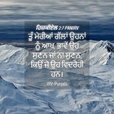 Picture 04 - ਹਿਜ਼ਕੀਏਲ 2:7 PANIRV - ਤੂੰ ਮੇਰੀਆਂ ਗੱਲਾਂ - Bible Verse Picture