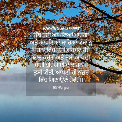 Picture 04 - ਹਿਜ਼ਕੀਏਲ 20:43 PANIRV - ਉੱਥੇ ਤੁਸੀਂ ਆਪਣਿਆਂ - Bible Verse Picture