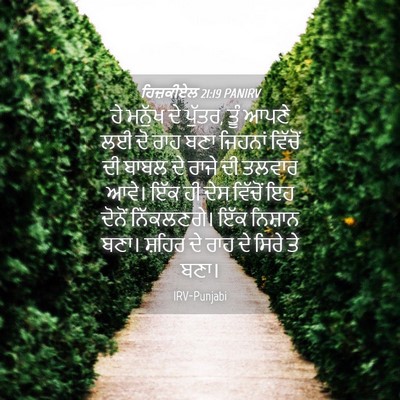 Picture 04 - ਹਿਜ਼ਕੀਏਲ 21:19 PANIRV - ਹੇ ਮਨੁੱਖ ਦੇ ਪੁੱਤਰ, - Bible Verse Picture
