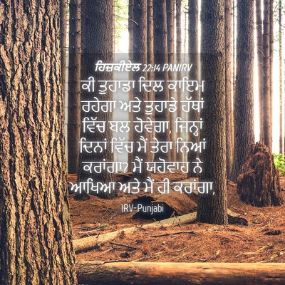 Picture 04 - ਹਿਜ਼ਕੀਏਲ 22:14 PANIRV - ਕੀ ਤੁਹਾਡਾ ਦਿਲ ਕਾਇਮ - Bible Verse Picture