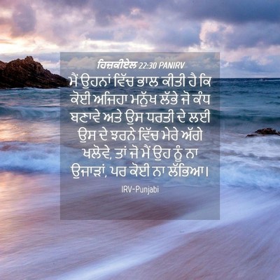 Picture 04 - ਹਿਜ਼ਕੀਏਲ 22:30 PANIRV - ਮੈਂ ਉਹਨਾਂ ਵਿੱਚ ਭਾਲ - Bible Verse Picture