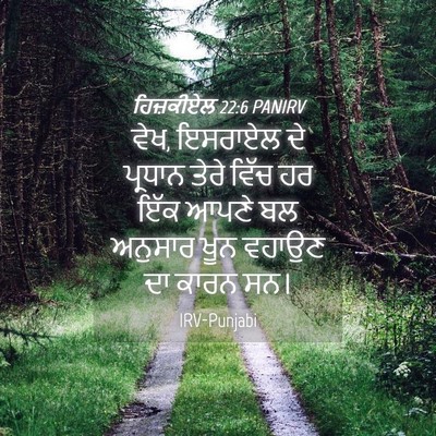 Picture 04 - ਹਿਜ਼ਕੀਏਲ 22:6 PANIRV - ਵੇਖ, ਇਸਰਾਏਲ ਦੇ - Bible Verse Picture