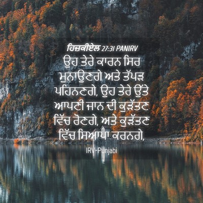 Picture 04 - ਹਿਜ਼ਕੀਏਲ 27:31 PANIRV - ਉਹ ਤੇਰੇ ਕਾਰਨ ਸਿਰ - Bible Verse Picture
