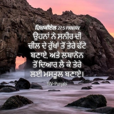 Picture 04 - ਹਿਜ਼ਕੀਏਲ 27:5 PANIRV - ਉਹਨਾਂ ਨੇ ਸਨੀਰ ਦੀ - Bible Verse Picture