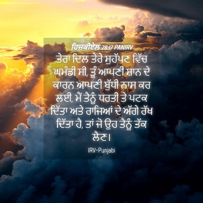Picture 04 - ਹਿਜ਼ਕੀਏਲ 28:17 PANIRV - ਤੇਰਾ ਦਿਲ ਤੇਰੇ - Bible Verse Picture