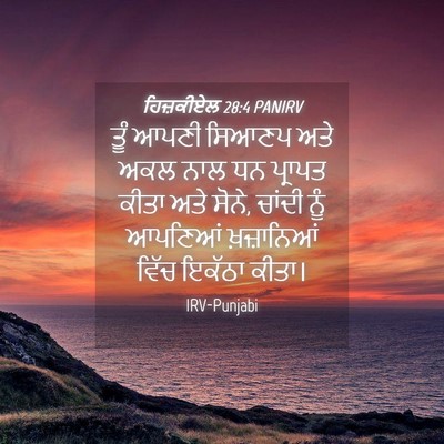 Picture 04 - ਹਿਜ਼ਕੀਏਲ 28:4 PANIRV - ਤੂੰ ਆਪਣੀ ਸਿਆਣਪ ਅਤੇ - Bible Verse Picture