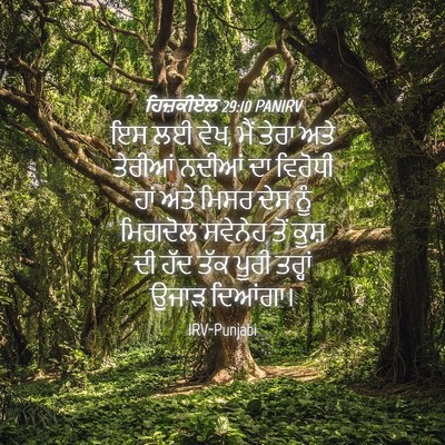 Picture 04 - ਹਿਜ਼ਕੀਏਲ 29:10 PANIRV - ਇਸ ਲਈ ਵੇਖ, ਮੈਂ ਤੇਰਾ - Bible Verse Picture