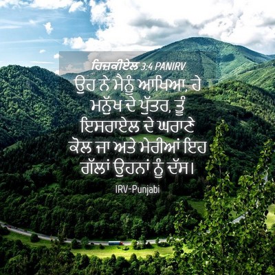 Picture 04 - ਹਿਜ਼ਕੀਏਲ 3:4 PANIRV - ਉਹ ਨੇ ਮੈਨੂੰ ਆਖਿਆ, - Bible Verse Picture