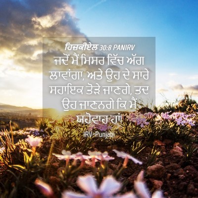 Picture 04 - ਹਿਜ਼ਕੀਏਲ 30:8 PANIRV - ਜਦੋਂ ਮੈਂ ਮਿਸਰ ਵਿੱਚ - Bible Verse Picture