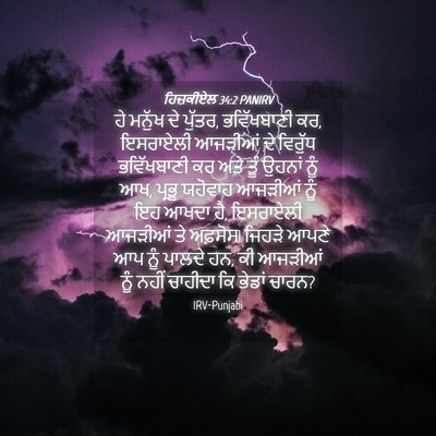 Picture 04 - ਹਿਜ਼ਕੀਏਲ 34:2 PANIRV - ਹੇ ਮਨੁੱਖ ਦੇ ਪੁੱਤਰ, - Bible Verse Picture