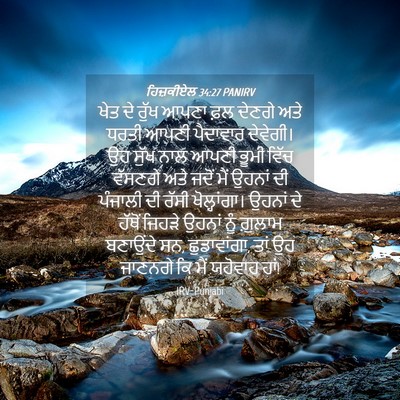 Picture 04 - ਹਿਜ਼ਕੀਏਲ 34:27 PANIRV - ਖੇਤ ਦੇ ਰੁੱਖ ਆਪਣਾ - Bible Verse Picture