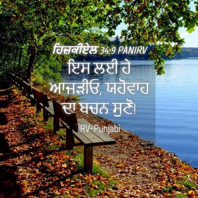 Picture 04 - ਹਿਜ਼ਕੀਏਲ 34:9 PANIRV - ਇਸ ਲਈ ਹੇ ਆਜੜੀਓ, - Bible Verse Picture
