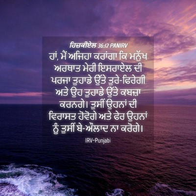 Picture 04 - ਹਿਜ਼ਕੀਏਲ 36:12 PANIRV - ਹਾਂ, ਮੈਂ ਅਜਿਹਾ - Bible Verse Picture