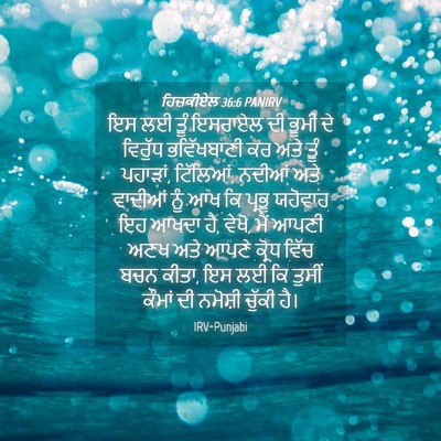 Picture 04 - ਹਿਜ਼ਕੀਏਲ 36:6 PANIRV - ਇਸ ਲਈ ਤੂੰ ਇਸਰਾਏਲ ਦੀ - Bible Verse Picture