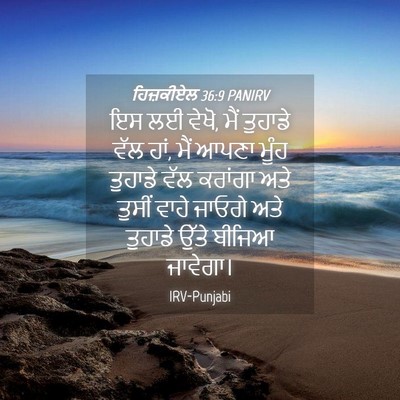 Picture 04 - ਹਿਜ਼ਕੀਏਲ 36:9 PANIRV - ਇਸ ਲਈ ਵੇਖੋ, ਮੈਂ - Bible Verse Picture
