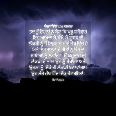 Picture 04 - ਹਿਜ਼ਕੀਏਲ 37:19 PANIRV - ਤਦ ਤੂੰ ਉਹਨਾਂ ਨੂੰ - Bible Verse Picture