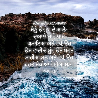 Picture 04 - ਹਿਜ਼ਕੀਏਲ 37:2 PANIRV - ਮੈਨੂੰ ਉਹਨਾਂ ਦੇ - Bible Verse Picture