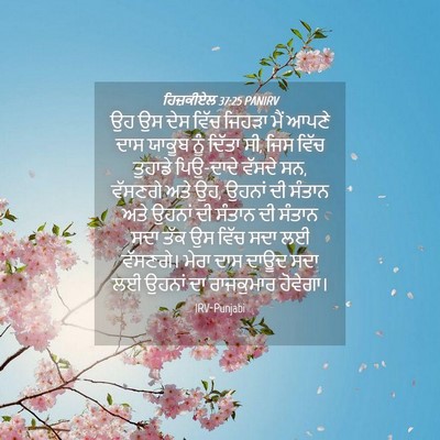 Picture 04 - ਹਿਜ਼ਕੀਏਲ 37:25 PANIRV - ਉਹ ਉਸ ਦੇਸ ਵਿੱਚ - Bible Verse Picture