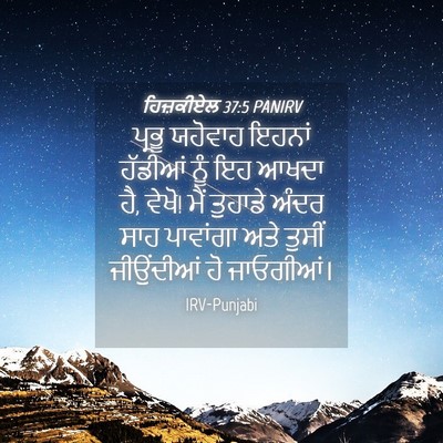 Picture 04 - ਹਿਜ਼ਕੀਏਲ 37:5 PANIRV - ਪ੍ਰਭੂ ਯਹੋਵਾਹ - Bible Verse Picture
