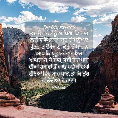 Picture 04 - ਹਿਜ਼ਕੀਏਲ 37:9 PANIRV - ਤਦ ਉਹ ਨੇ ਮੈਨੂੰ ਆਖਿਆ - Bible Verse Picture