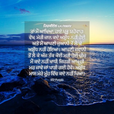 Picture 04 - ਹਿਜ਼ਕੀਏਲ 4:14 PANIRV - ਤਾਂ ਮੈਂ ਆਖਿਆ, ਹਾਏ - Bible Verse Picture