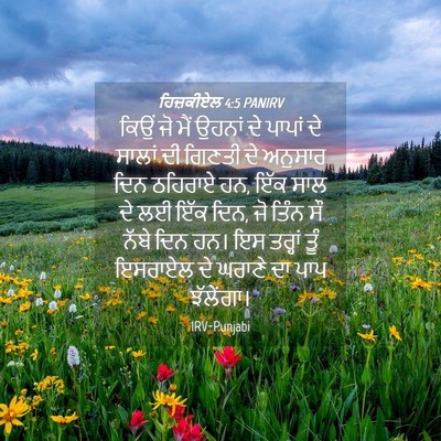 Picture 04 - ਹਿਜ਼ਕੀਏਲ 4:5 PANIRV - ਕਿਉਂ ਜੋ ਮੈਂ ਉਹਨਾਂ - Bible Verse Picture