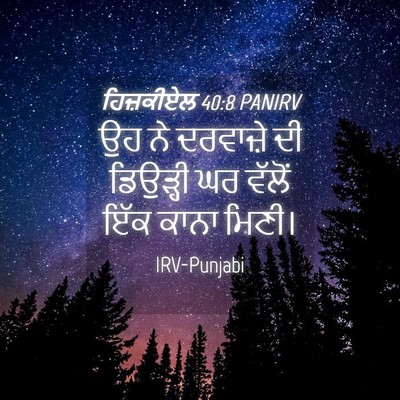 Picture 04 - ਹਿਜ਼ਕੀਏਲ 40:8 PANIRV - ਉਹ ਨੇ ਦਰਵਾਜ਼ੇ ਦੀ - Bible Verse Picture