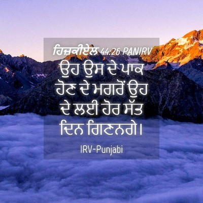 Picture 04 - ਹਿਜ਼ਕੀਏਲ 44:26 PANIRV - ਉਹ ਉਸ ਦੇ ਪਾਕ ਹੋਣ ਦੇ - Bible Verse Picture