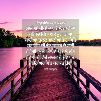 Picture 04 - ਹਿਜ਼ਕੀਏਲ 44:30 PANIRV - ਸਾਰੀਆਂ ਚੀਜ਼ਾਂ ਦੇ - Bible Verse Picture
