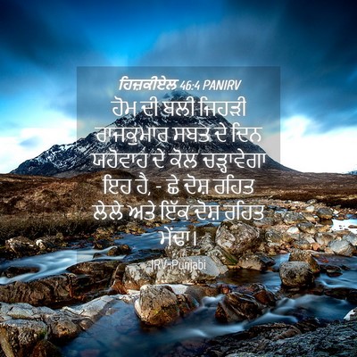 Picture 04 - ਹਿਜ਼ਕੀਏਲ 46:4 PANIRV - ਹੋਮ ਦੀ ਬਲੀ ਜਿਹੜੀ - Bible Verse Picture