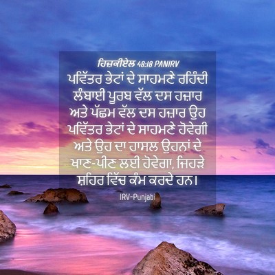 Picture 04 - ਹਿਜ਼ਕੀਏਲ 48:18 PANIRV - ਪਵਿੱਤਰ ਭੇਟਾਂ ਦੇ - Bible Verse Picture