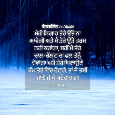 Picture 04 - ਹਿਜ਼ਕੀਏਲ 7:4 PANIRV - ਮੇਰੀ ਨਿਗਾਹ ਤੇਰੇ - Bible Verse Picture