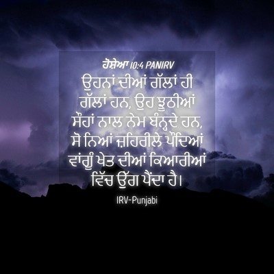 Picture 04 - ਹੋਸ਼ੇਆ 10:4 PANIRV - ਉਹਨਾਂ ਦੀਆਂ ਗੱਲਾਂ - Bible Verse Picture