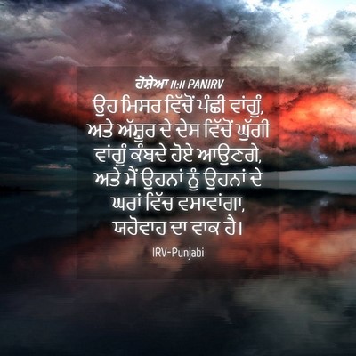 Picture 04 - ਹੋਸ਼ੇਆ 11:11 PANIRV - ਉਹ ਮਿਸਰ ਵਿੱਚੋਂ - Bible Verse Picture